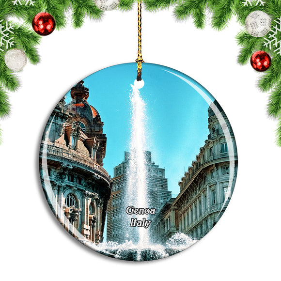 Italy Genoa Piazza Christmas Ornament