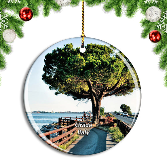 Italy Grado Cycle Path Christmas Ornament