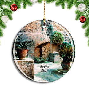 Italy Ischia Castello Aragonese Christmas Ornament