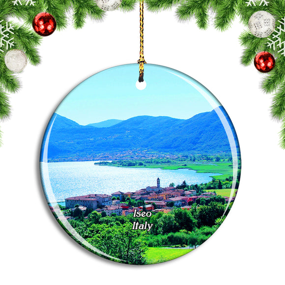 Italy Iseo Seacoast Christmas Ornament