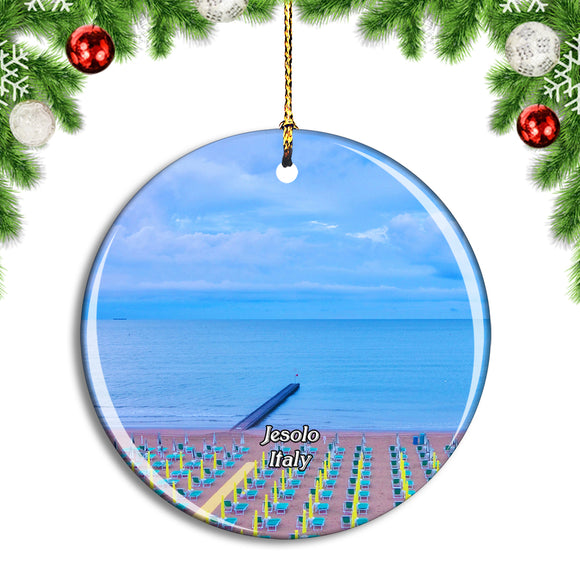 Italy Jesolo Brygge Beach Christmas Ornament