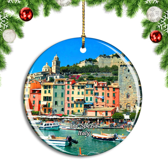 Italy La Spezia Colored Houses Christmas Ornament