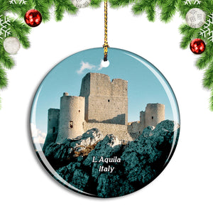 Italy L'Aquila Castle Christmas Ornament