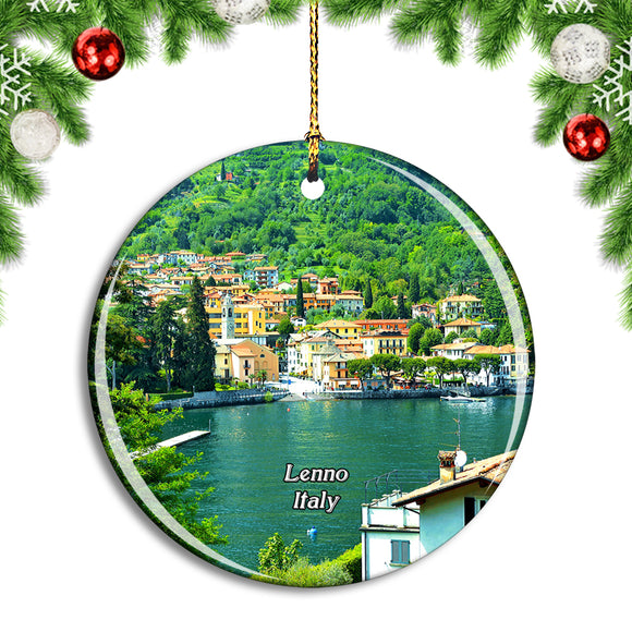 Italy Lenno Como Lake Christmas Ornament