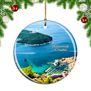 Croatia Island of Lokrum Dubrovnik Christmas Ornament