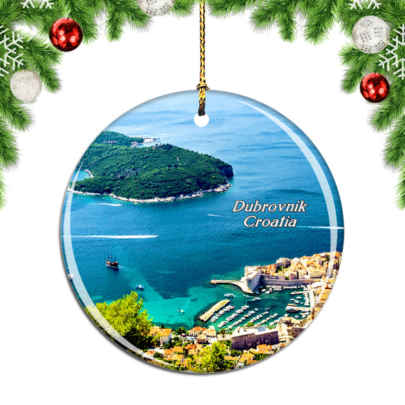 Croatia Island of Lokrum Dubrovnik Christmas Ornament