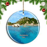 Italy Maddalena Rock Coast Christmas Ornament