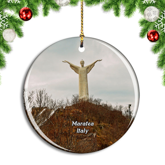 Italy Maratea Kolossal Statue Christmas Ornament