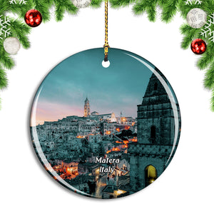 Italy Matera Cityscape Sassi Basilicata Christmas Ornament