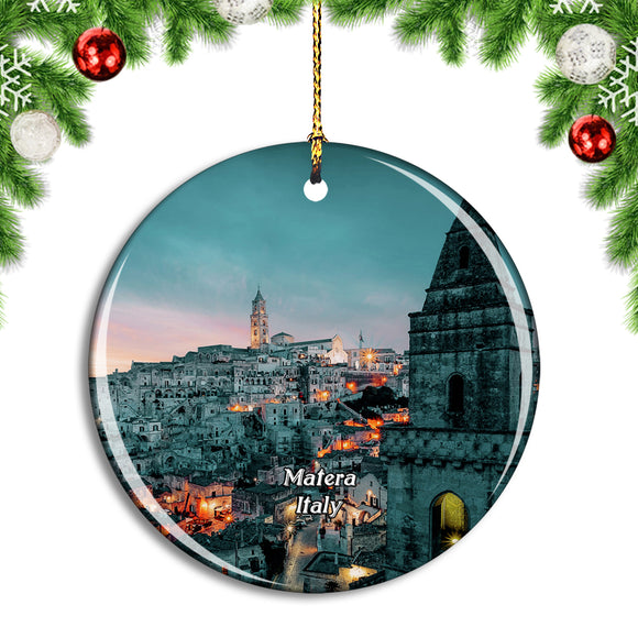 Italy Matera Cityscape Sassi Basilicata Christmas Ornament