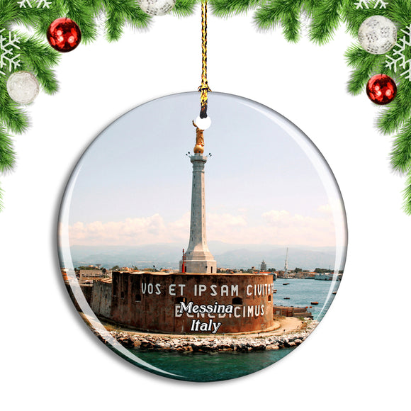 Italy Messina Monument Sea Sicily Christmas Ornament