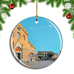 Italy Messina Square Sicily Christmas Ornament