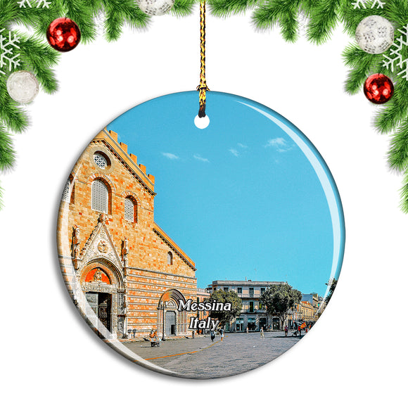 Italy Messina Square Sicily Christmas Ornament