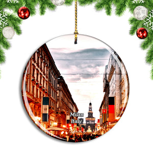 Italy Milan City Centre Street Christmas Ornament