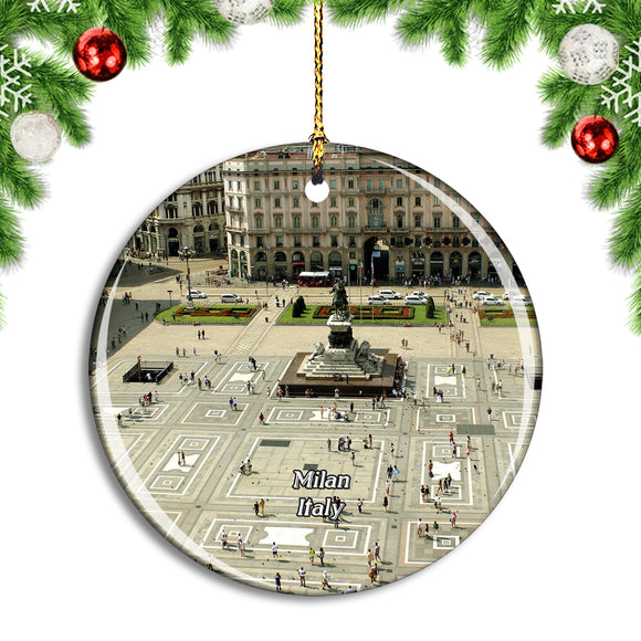 Italy Milan Piazza Duomo Christmas Ornament