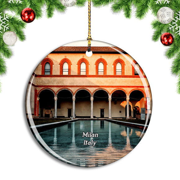 Italy Milan Sforzesco Castle Christmas Ornament