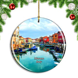 Italy Murano Glass Island Christmas Ornament