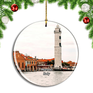 Italy Murano Lighthouse Christmas Ornament