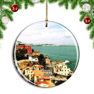 Italy Naples Beach Sea Christmas Ornament