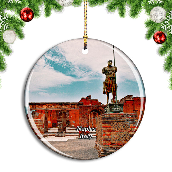 Italy Naples Pompei Ruins Christmas Ornament