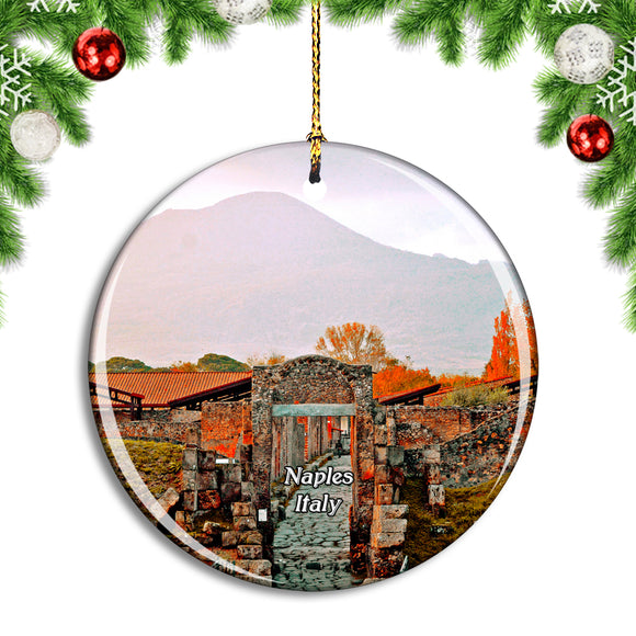 Italy Naples Vesuvius Volcano Pompeii Christmas Ornament