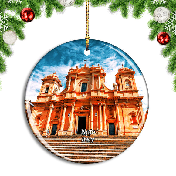 Italy Noto Cathedral Sicily Christmas Ornament