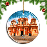 Italy Noto Cathedral Sicily Christmas Ornament