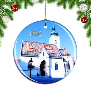 Croatia St. Mark's Church Zagreb Christmas Ornament