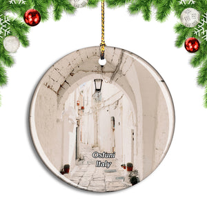 Italy Ostuni Puglia Alley Christmas Ornament