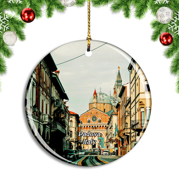 Italy Padova Street Train City Christmas Ornament