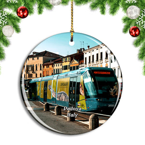 Italy Padova Street Train Christmas Ornament