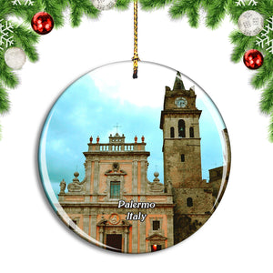 Italy Palermo Caccamo Sicily Church Christmas Ornament