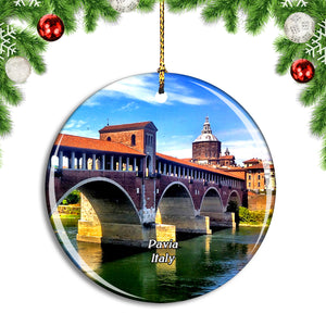 Italy Pavia Bridge Christmas Ornament