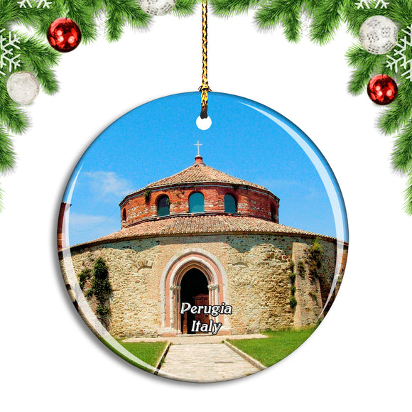 Italy Perugia Church Building Rotunda Christmas Ornament