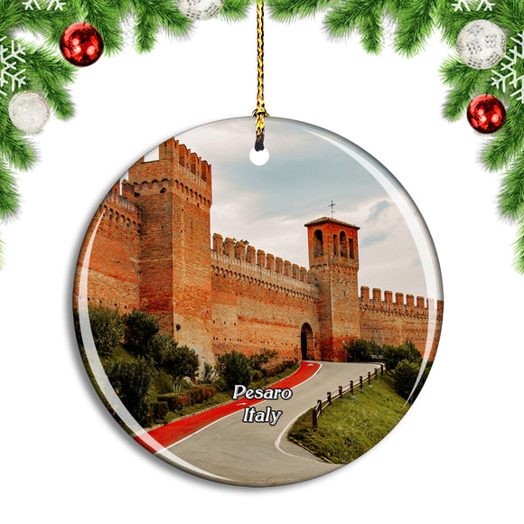 Italy Pesaro Fortress Christmas Ornament