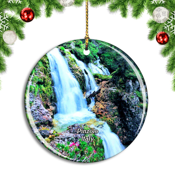 Italy Pinzolo Cascate di Vallesinella Christmas Ornament