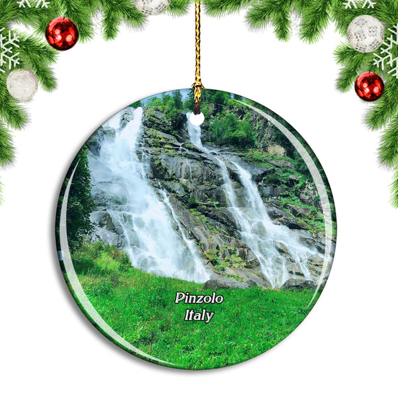 Italy Pinzolo Cascate Val Genova Christmas Ornament