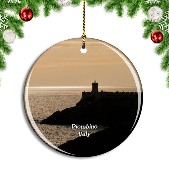 Italy Piombino Lighthouse Christmas Ornament