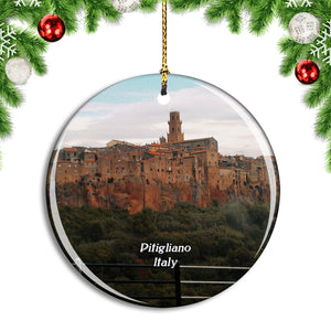 Italy Pitigliano City Christmas Ornament