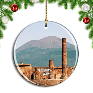 Italy Pompei Ruinas Volcano Christmas Ornament