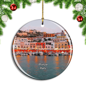 Italy Ponza Pontine Island Port Christmas Ornament