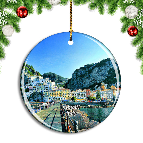 Italy Port Amalfi Coast Christmas Ornament