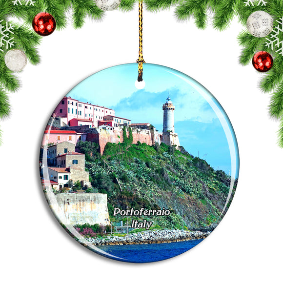 Italy Portoferraio Lighthouse Christmas Ornament