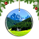 Italy Prato Val Di Funes Church Christmas Ornament