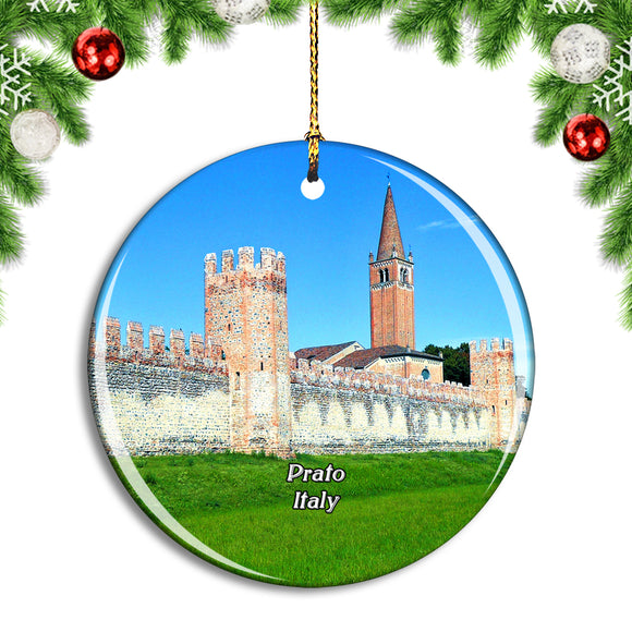 Italy Prato Walls Castle Christmas Ornament