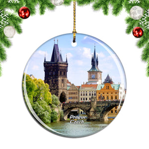 Czech Charles Bridge Prague Christmas Ornament