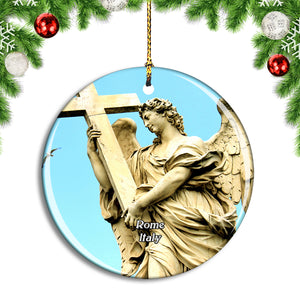 Italy Rome Angel Statue Christmas Ornament