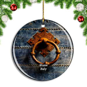 Italy Rome Castel Sant'Angelo Door Metal Ring Christmas Ornament