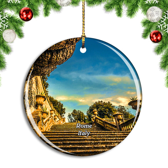 Italy Rome Frascati Rome Stairs Christmas Ornament