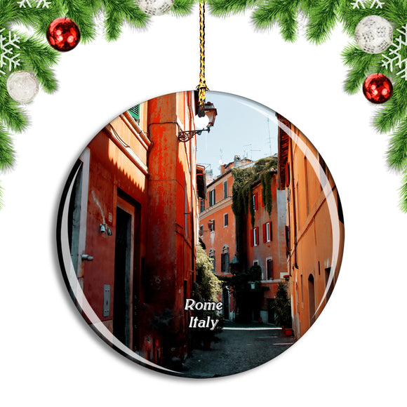 Italy Rome Lazio Streets Road Walk Capital Christmas Ornament